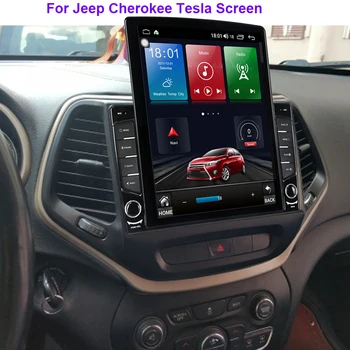 128 GB Android Плейър Авто Мултимедиен Радио За Jeep Cherokee 5 КЛ 2013-2018 Tesla Екран Кола Стерео GPS Навигация Carplay