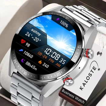2022 Новите смарт часовници с 454*454 AMOLED екран, които винаги се показват време, bluetooth-разговор, местната музика, за времето, умни часовници за мъже Android