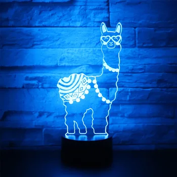 3D Лампа Във Формата Алпака най-добрият Подарък Акрилни Тенис лека нощ Мебели Декоративна цветна Илюзия 7 цвята промяна Лама