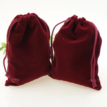 7*9 cm 30 бр. Вино-Червено Бижута с Кадифени Торбички За Опаковане на Подаръци, Ръчно изработени Сам Дамски Бижута, Чанти Фланелевая чанта Чанта На съвсем малък