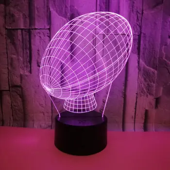 7 Цветни 3D Визуален Led нощна светлина За Ръгби За Деца, Сензорен екран, Usb, Моделиране на Американския Футбол, Настолна Лампа, Детска Лампа За Сън, Декор