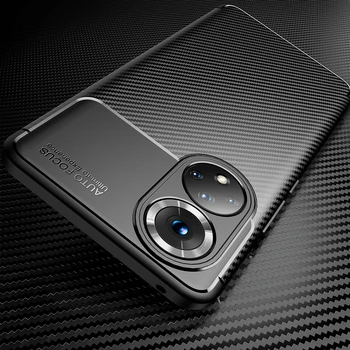 Honor 50 устойчив на удари Калъф, изработени от Въглеродни Влакна за Huawei Honor 50 Pro Силиконов Калъф TPU Мека Задния Капак за Мобилен Телефон за Честта 50SE Capa