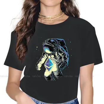 Space Ethereum Дамски Тениски Биткойн Козметична Реколта Дамски Дрехи Свободна Памучен Графична Градинска Облекло