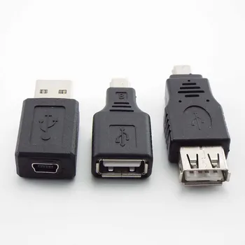 USB 2.0 A-Женски Щекер За Mini B 5-Пинов конектор Mini Type-A B Конектор Сплитер PC, Смартфон OTG Конвертор