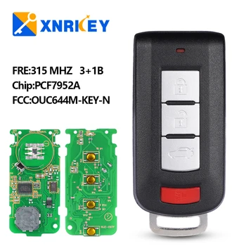 XNRKEY 3 + 1 Бутонът Smart Remote Ключодържател 433 Mhz FSK PCF7952/ID46 Чип за Mitsubishi Lancer ASX, Outlander Автомобилен Ключ OUC644M-KEY-N