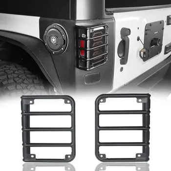 Авто Задна Светлина Защитно покритие за Jeep Wrangler JK 2007-2017 Метален Заден Спирачен Фенер Капак Черен Хром Аксесоари