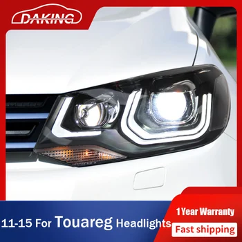 Автомобилни Фарове за Volkswagen VW Touareg 2011-2015 LED DRL Указател на Завоя Биксеноновые Лещи Налобные Светлини В Събирането на Авто Аксесоари