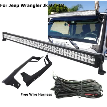 Внедорожная 52-инчов Led панел с мощност 300 Вата Скоби за закрепване на предното стъкло JK За Jeep Wrangler JK 07-18