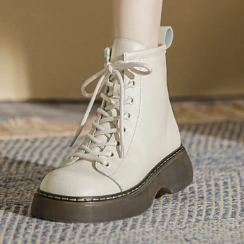 Дамски зимни обувки на дебела подметка, женски Ботильоны на платформата, Есен 2022, Слипоны 