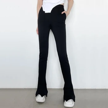 Дамски панталони-клеш по поръчка с една вълнообразна деколте По Дъното