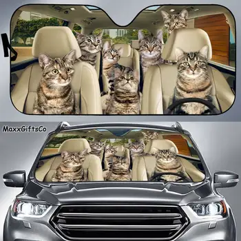 Европейският Shorthaired авто козирка, Предното стъкло за котки, Семеен Козирка за котки, Аксесоари за Автомобили за котки, Украса на автомобил, Подарък за татко, мама