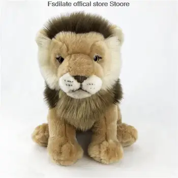 Имитация на лъв плюшен играчка кукла зоопарк подарък за деца, подарък за рожден ден фабрична настройка скъпа играчка плюшен