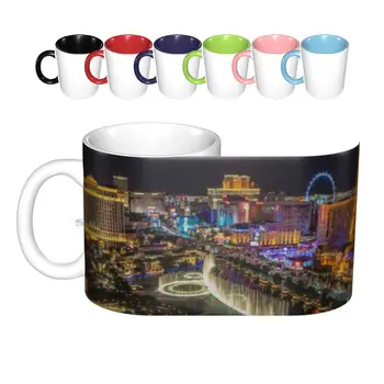 Лас Вегас, Невада-Iconic Skyline-Популярна туристическа дестинация Керамични Чаши Чаши за Кафе Чаша за чай с мляко Лас Вегас, Невада, САЩ Америка
