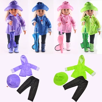Нов комплект Чадъри, 3 бр. = Шапка + coat + Панталони за Момичета, 18-инчовата Американската кукла 43 см, Дрехи за Новородени, Аксесоари за Момичета, Коледен подарък