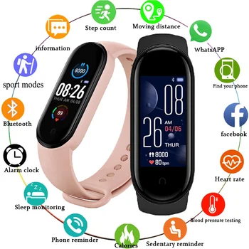 Новият M5 Умни Часовници за Жени За Мъже, Спортни Водоустойчив Сърдечната Честота Уреди За Измерване на Кръвното Налягане Монитори Фитнес Гривна Smartwatch Децата За IOS И Android