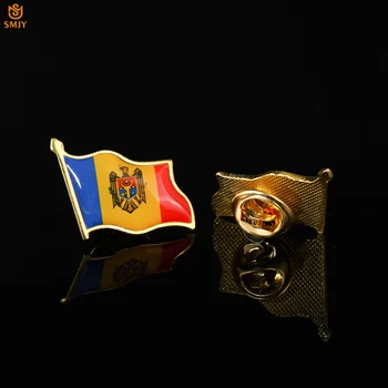 Република Молдова Цинк Сплав Епоксидни Икона Вратовръзка на Ревера Раница Позлатен Защитно Обтегач на Европейския Националния флаг на Жени Брошка Бижута