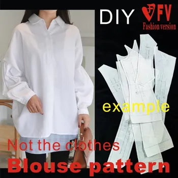 Фигура дизайн на женската свободна блуза с шарени ризи 1: 1 фигура разкрой на дрехи BCY-105
