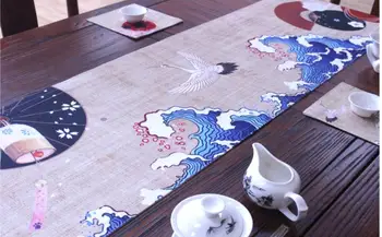 Чай масичка настолна пътека Дзен ръчно рисувани чай масичка чаена покривка хлопчатобумажный бельо удължен чай мат чаена fabric чай флаг