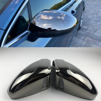 Черни Огледални Шапки от Вольфрамовой Стомана за Volkswagen Passat B8 CC 2019 R Line Variant Arteon Caps Огледално Странични Огледално Шапки