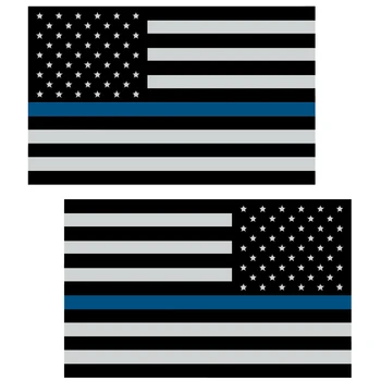 ЧИФТ ТЪНКИ, СИНИ ЛИНИИ Тихо Флаговых СТИКЕРИ е Подходящ за Подкрепа на ЕТИКЕТИ на Полицията в НЮ Йорк